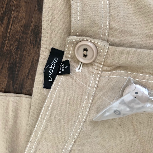 NWOT Bebe Tan Faux Suede Pants 6 Boot Cut - Picture 2 of 6